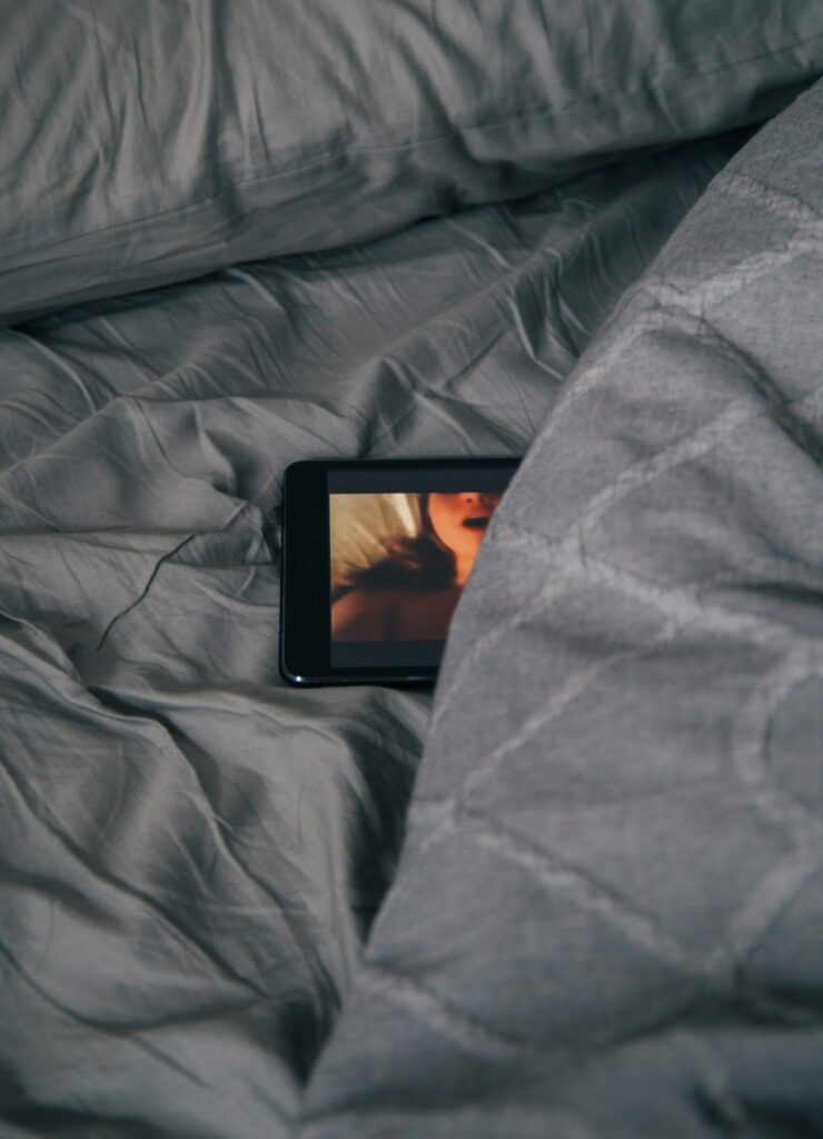 erotic content on a phone screen