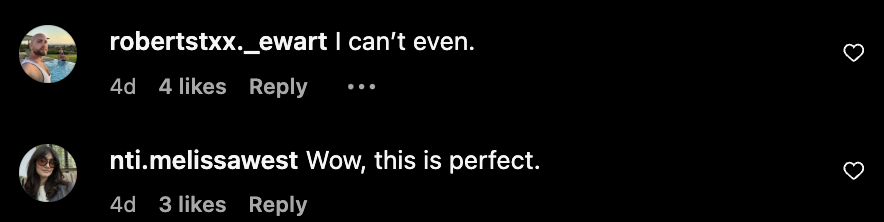 Generic bot comments like, "I can't even," and "Wow this is perfect" demonstrate formulaic admiration.