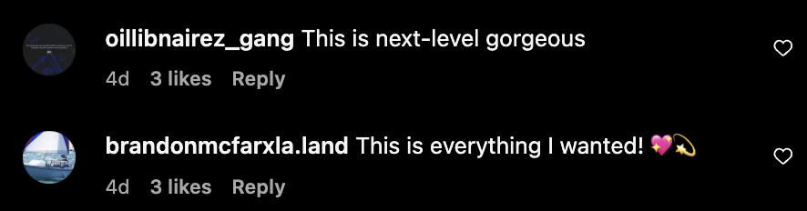 Generic bot comments like, "This is next level beautiful 💖," and "So much beauty in this 💛," demonstrate formulaic admiration.