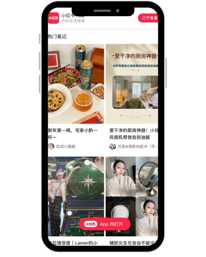 rednote screen shot on a mobile phone
