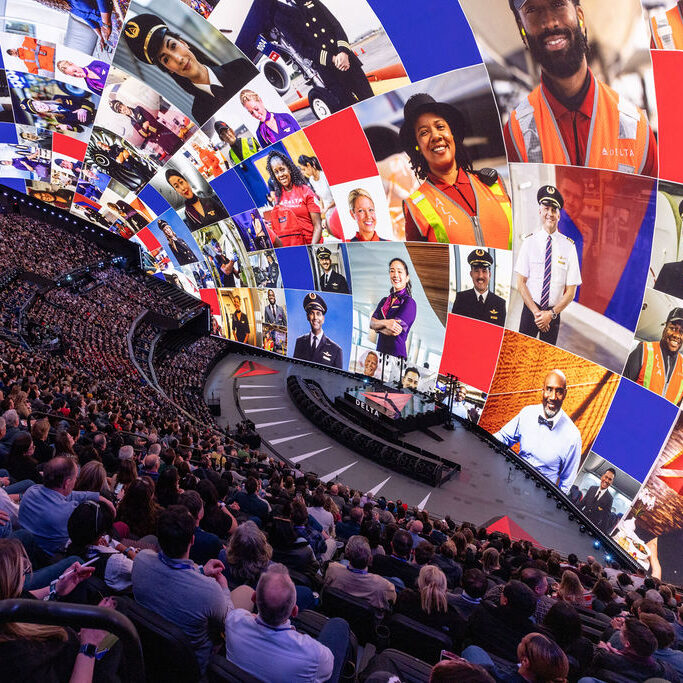 The Sphere in Las Vegas, glowing with stunning 360-degree visuals, serves as the backdrop for CES 2025. Inside, nearly 18,000 attendees experienced Delta Airlines’ keynote, featuring vibrant projections, immersive soundscapes, and an awe-inspiring atmosphere that redefined how technology can transform live storytelling and events.