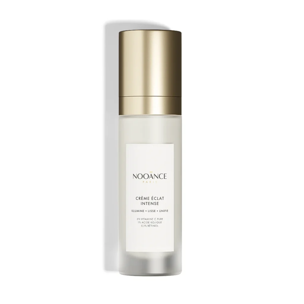 Nooānce Paris Intense Radiance Cream bottle shown on a white background, a brightening moisturiser formulated to smooth skin texture, even tone and restore radiance using active ingredients.