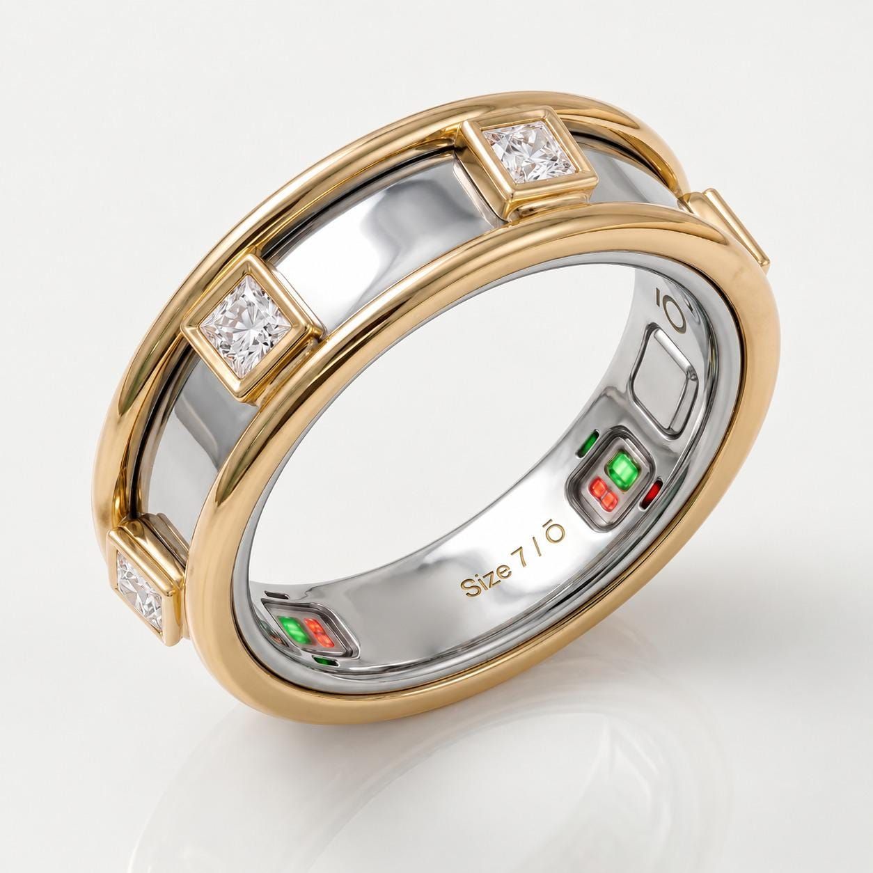 AurelleOura marquise moissanite gold dome smart ring jacket for Oura Ring 5