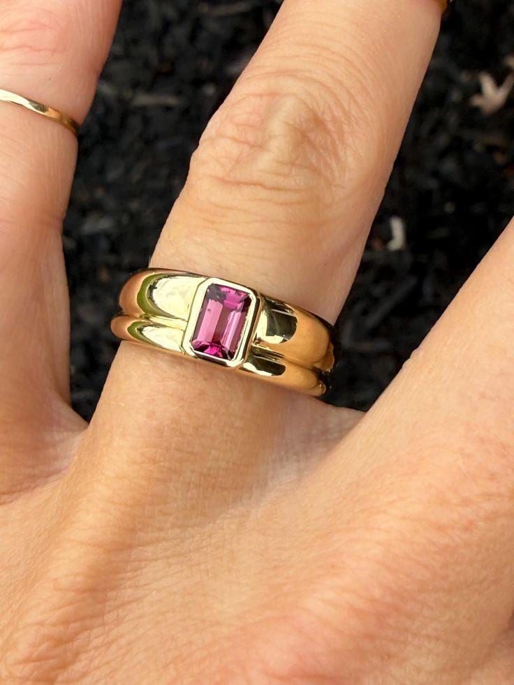 Elanzia Gem Jewels double band pink sapphire smart ring jacket for Oura, Galaxy Ring, RingConn and Ultrahuman