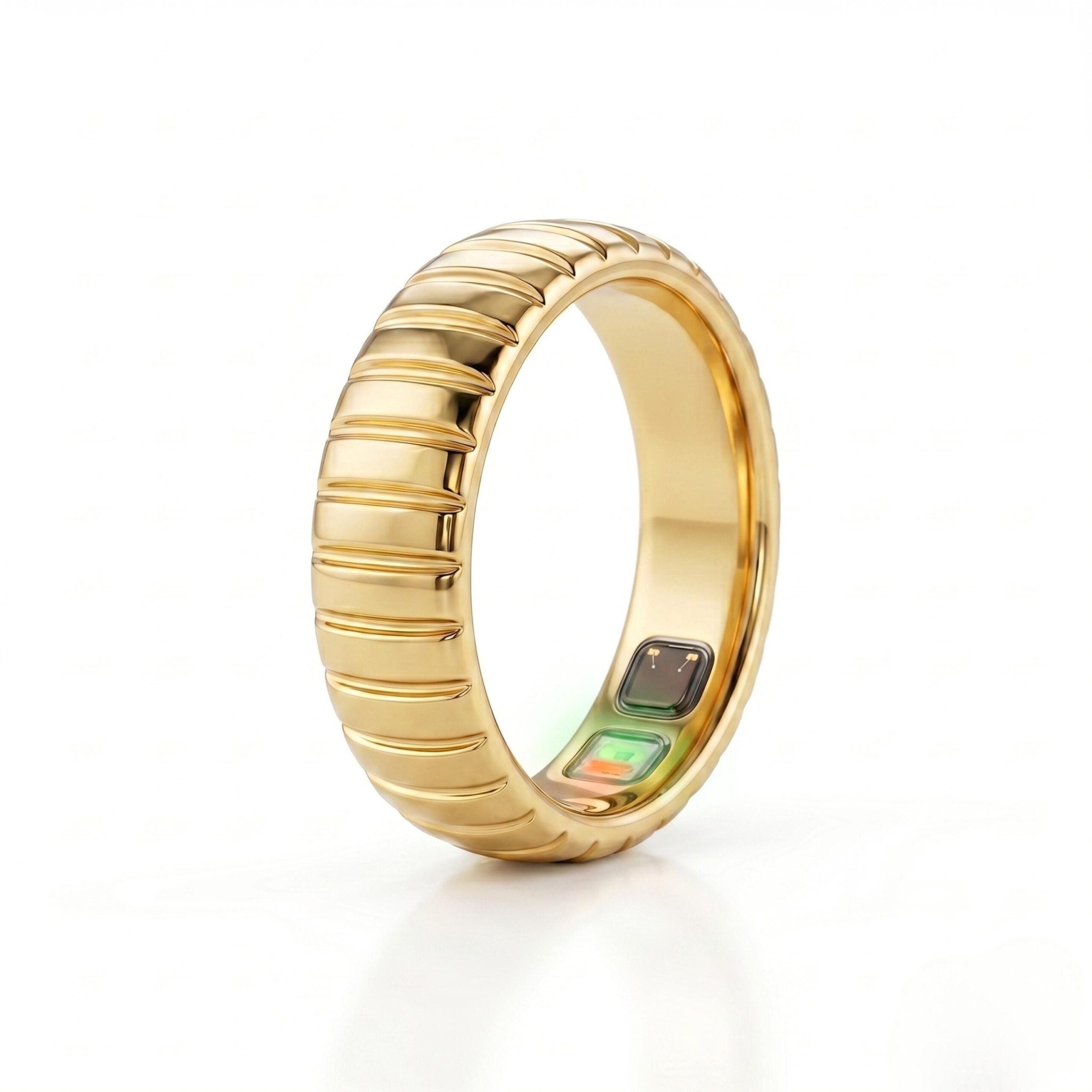 Elora Jewels Starry Night moissanite pave smart ring cover for Oura Ring 5 in gold vermeil