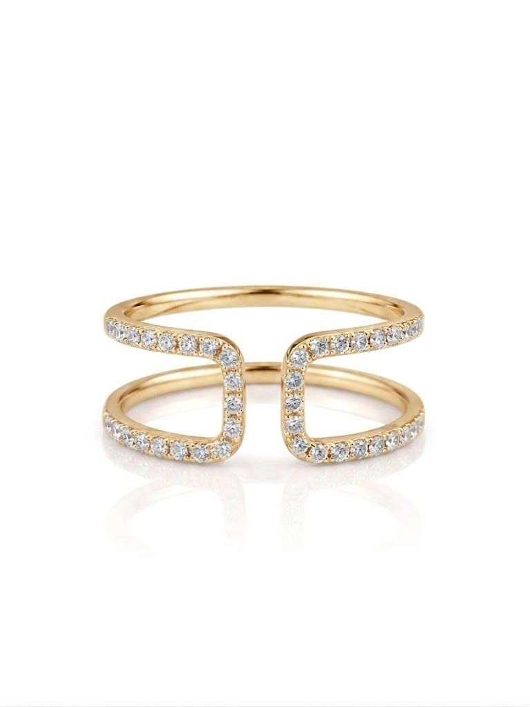Pariworkshop wide moissanite open eternity smart ring jacket in silver for Oura Ring 5 and RingConn